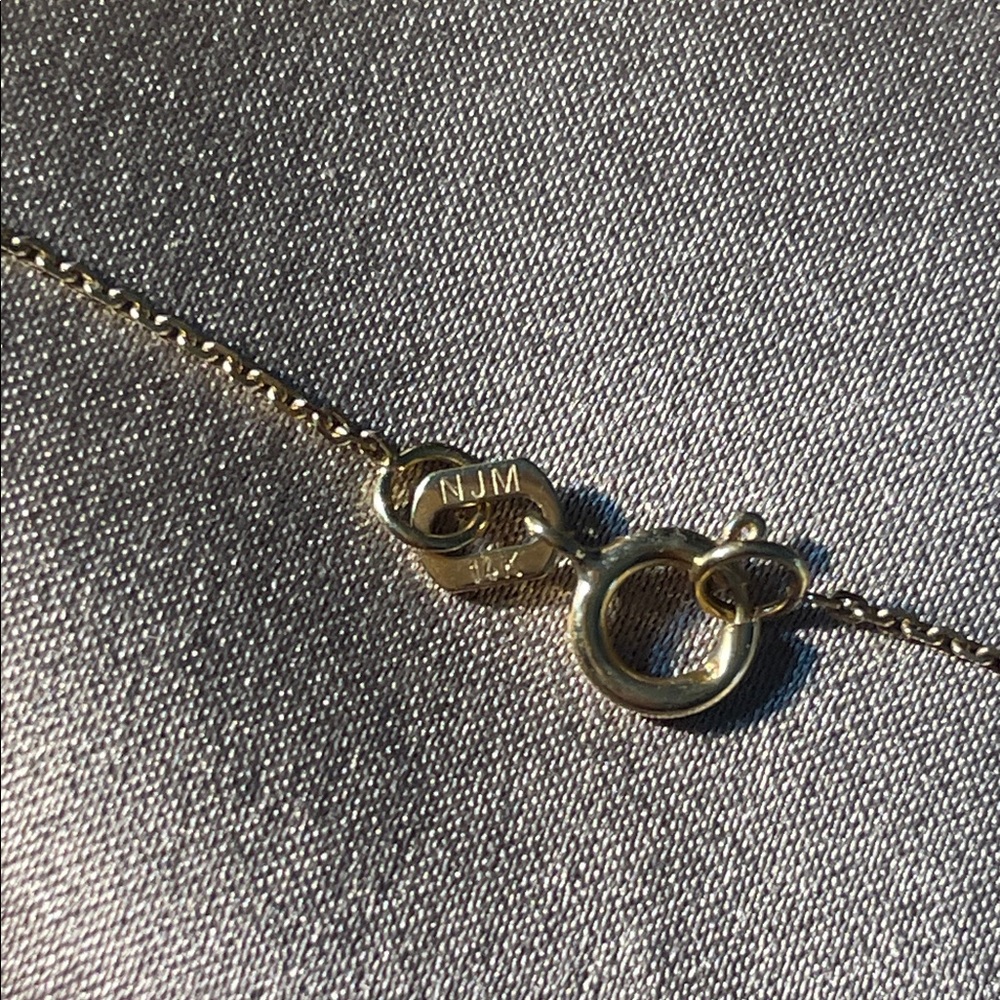Solid 14k Sideways Cross Necklace 17” - Picture 3 of 3